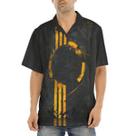 Hawaiian Shirt Minimalism Art Black and Yellow Circle