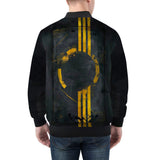Bomber Jacket Minimalism Art Black and Yellow Circle