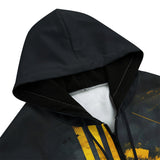 Men's Zip Up Hoodie Minimalism Art Black and Yellow Circle