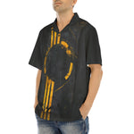 Hawaiian Shirt Minimalism Art Black and Yellow Circle