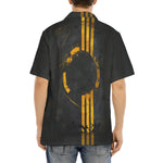 Hawaiian Shirt Minimalism Art Black and Yellow Circle