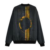Bomber Jacket Minimalism Art Black and Yellow Circle