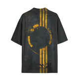 Hawaiian Shirt Minimalism Art Black and Yellow Circle