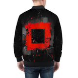 Bomber Jacket Minimalism Art Black and Red Square