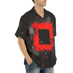 Hawaiian Shirt Minimalism Art Black and Red Square