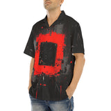 Hawaiian Shirt Minimalism Art Black and Red Square