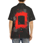 Hawaiian Shirt Minimalism Art Black and Red Square