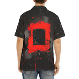 Hawaiian Shirt Minimalism Art Black and Red Square