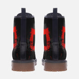 Leather Boots Minimalism Art Black and Red Square