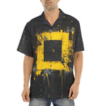Hawaiian Shirt Minimalism Art Black and Yellow Square