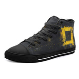 High-Top Canvas Shoes Minimalism Art Black and Yellow Square
