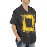 Hawaiian Shirt Minimalism Art Black and Yellow Square