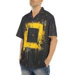 Hawaiian Shirt Minimalism Art Black and Yellow Square