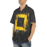 Hawaiian Shirt Minimalism Art Black and Yellow Square
