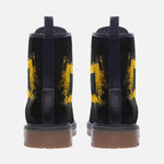 Leather Boots Minimalism Art Black and Yellow Square