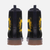 Leather Boots Minimalism Art Black and Yellow Square