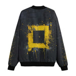 Bomber Jacket Minimalism Art Black and Yellow Square