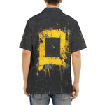 Hawaiian Shirt Minimalism Art Black and Yellow Square