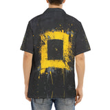 Hawaiian Shirt Minimalism Art Black and Yellow Square