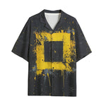 Hawaiian Shirt Minimalism Art Black and Yellow Square