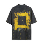 Hawaiian Shirt Minimalism Art Black and Yellow Square