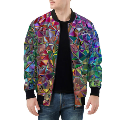 Bomber Jacket Crystal Prismatic Mosaic