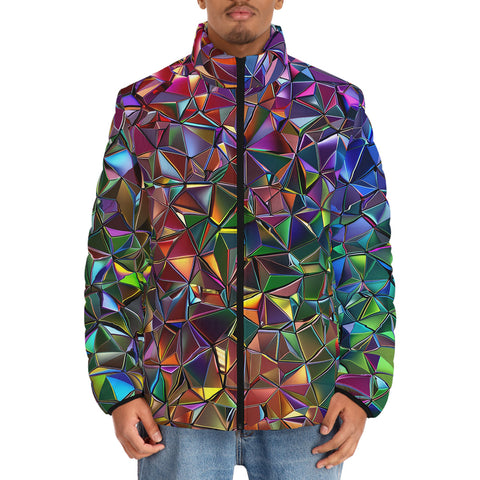 Down-Padded Puffer Jacket Crystal Prismatic Mosaic