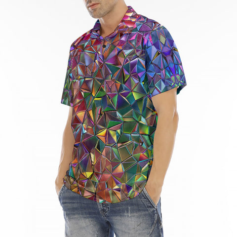 Men's Polo Shirt Crystal Prismatic Mosaic