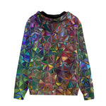 Men's Zip Up Hoodie Crystal Prismatic Mosaic