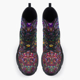 Casual Leather Chunky Boots Crystal Prismatic Mosaic