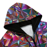 Men's Zip Up Hoodie Crystal Prismatic Mosaic