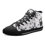 High-Top Canvas Shoes Black Ink Splashes And Dots