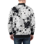 Bomber Jacket Black Ink Splashes And Dots