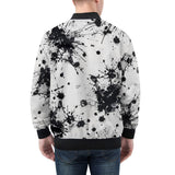 Bomber Jacket Black Ink Splashes And Dots