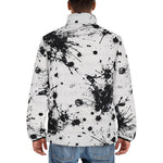 Down-Padded Puffer Jacket Black Ink Splashes And Dots