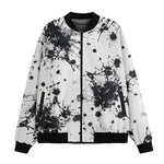 Bomber Jacket Black Ink Splashes And Dots