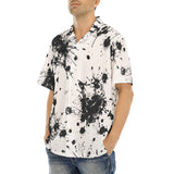 Hawaiian Shirt Black Ink Splashes And Dots