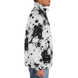 Down-Padded Puffer Jacket Black Ink Splashes And Dots