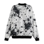 Bomber Jacket Black Ink Splashes And Dots