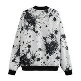 Bomber Jacket Black Ink Splashes And Dots