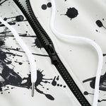 Men's Zip Up Hoodie Black Ink Splashes And Dots