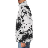 Down-Padded Puffer Jacket Black Ink Splashes And Dots