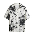 Hawaiian Shirt Black Ink Splashes And Dots