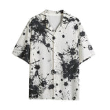 Hawaiian Shirt Black Ink Splashes And Dots