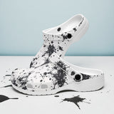 Classic Clogs Black Ink Splashes And Dots