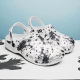 Classic Clogs Black Ink Splashes And Dots