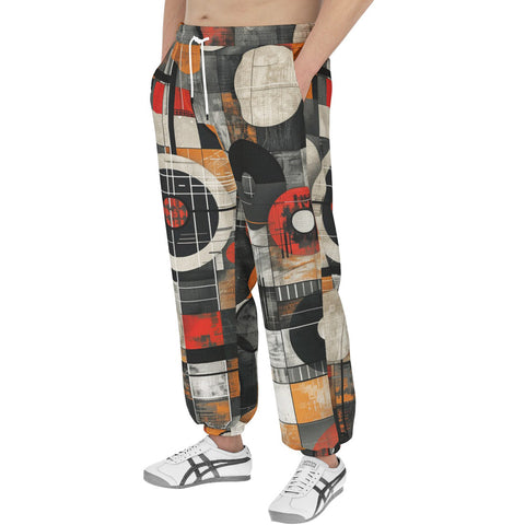 Men's Sweatpants Circles and Squares Industrial Artwork