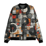 Bomber Jacket Circles and Squares Industrial Artwork