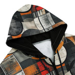 Men's Zip Up Hoodie Circles and Squares Industrial Artwork