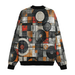 Bomber Jacket Circles and Squares Industrial Artwork